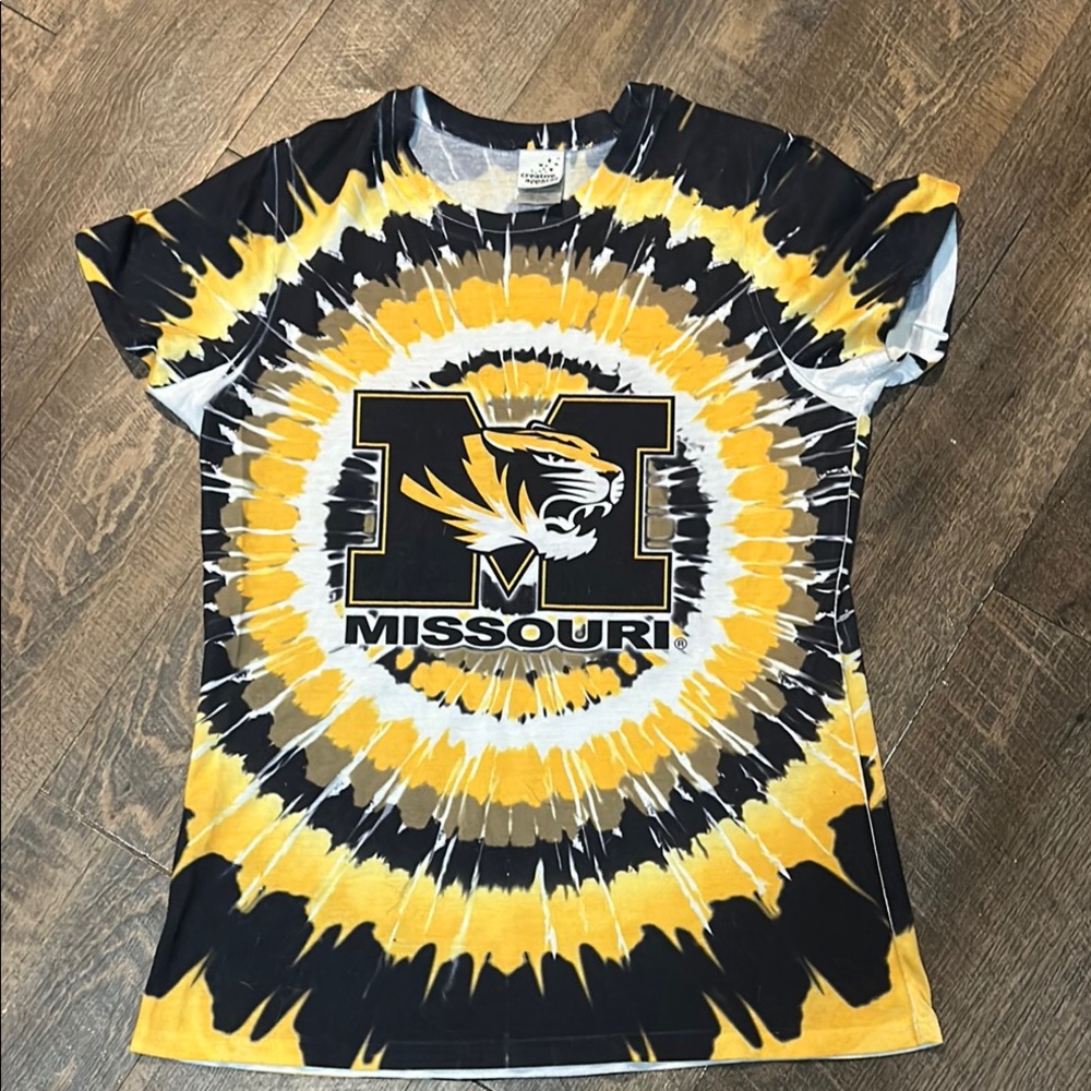 Creative Apparel Concepts Women’s Missouri Tigers Tie-Dye Mizzou‎ Large Blk/Gold